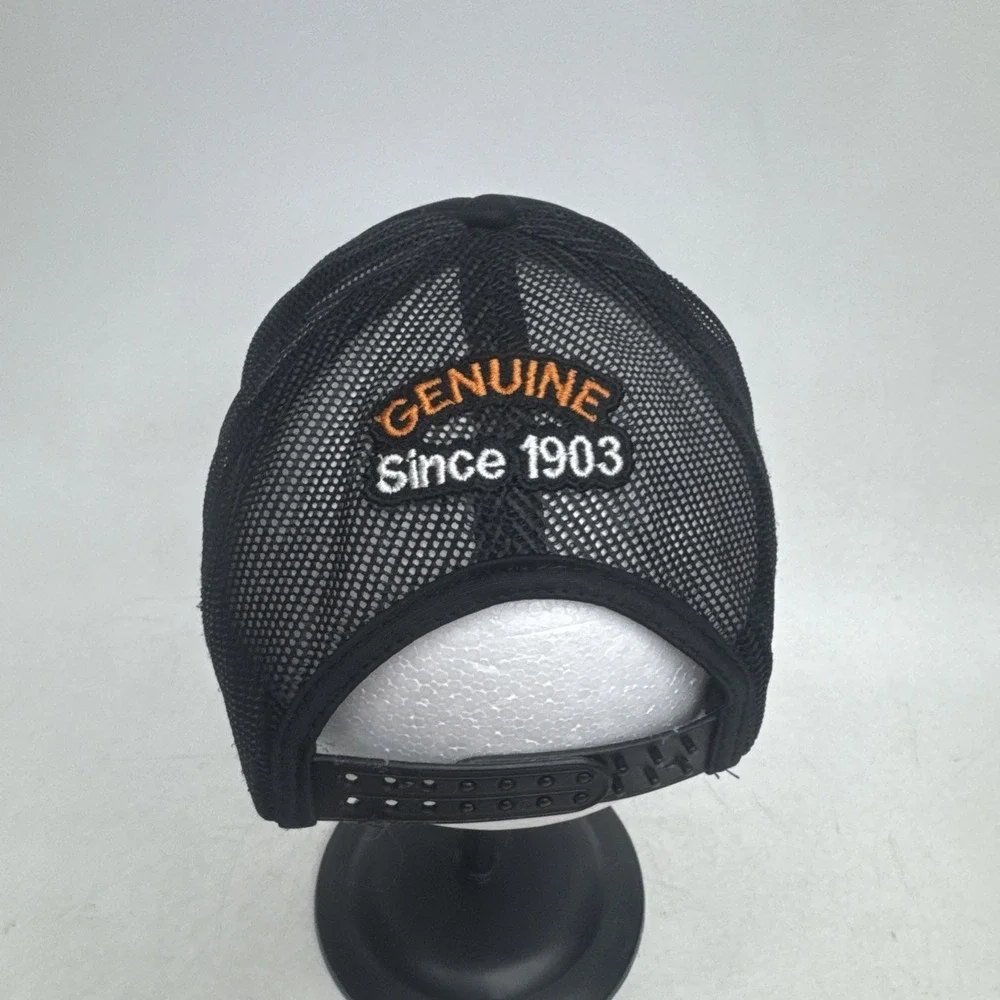 Harley Davidson Aruba black mesh snapback hat rear embroidered patch